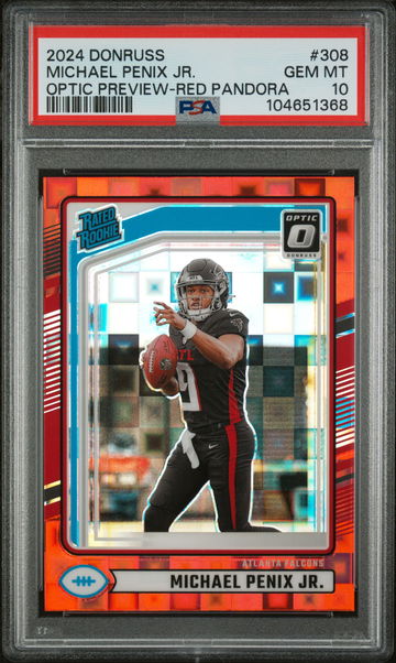 2024 Donruss Optic Rated Rookie Preview Red Pandora Michael Penix Jr. #308 PSA 10