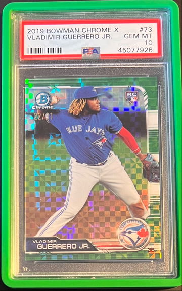 2019 Bowman Chrome X Vladimir Guerrero JR Green Xfractor refractor /31