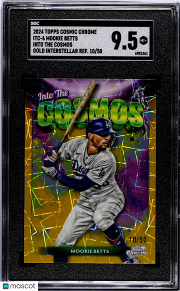 2024 Topps Cosmic Chrome Mookie Betts #ITC-6 Into The Cosmos Gold Interstellar Refractor SGC 9.5
