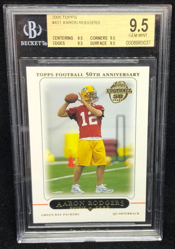 Aaron Rodgers 2005 Topps #431 BGS 9.5 True Gem Mint Rookie