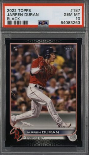 2022-23 Topps Black Jarren Duran /71 RC Rookie PSA 10 Series 1 Boston Redsocks