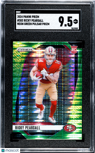 2024 Panini Prizm Ricky Pearsall #383 Neon Green Pulsar SGC 9.5