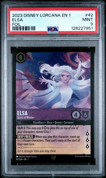 2023 Disney Lorcana the First Chapter Spirit of Winter Cold Foil Elsa #42 /126227951 PSA 9