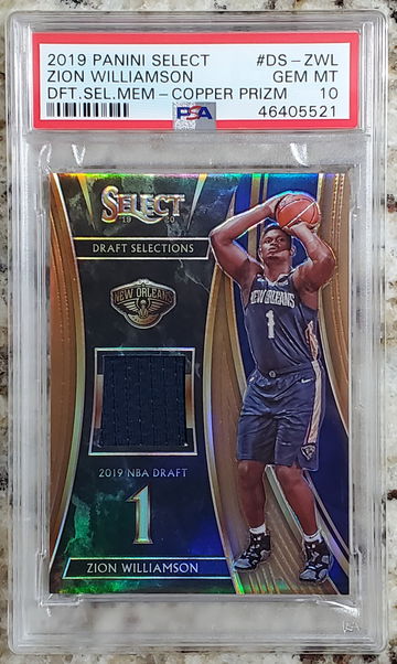 2019 Select Copper Prizm /49 Draft Selections Jersey ZION WILLIAMSON PSA 10 (POP 5)