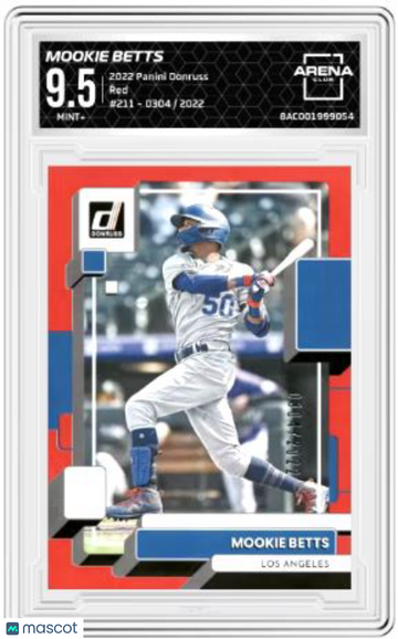 2022 Panini Donruss Mookie Betts #211 Red 304/2022 Arena Club 9.5