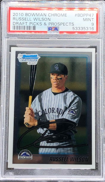 2010 Bowman Chrome Russell Wilson Draft Picks & Prospects #BDPP47 PSA 9
