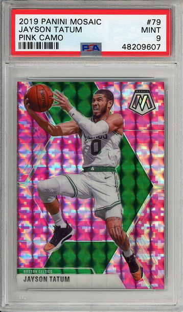 Jayson Tatum 2019-20 Panini Mosaic #79 Pink Camo PSA 9 Mint! 9607