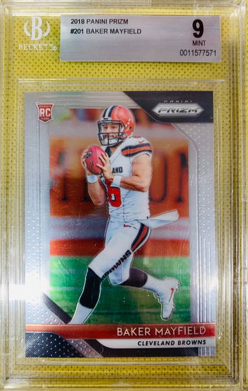 2018 Rookie Prizm Baker Mayfield RC.  BGS 9 Cleveland Browns