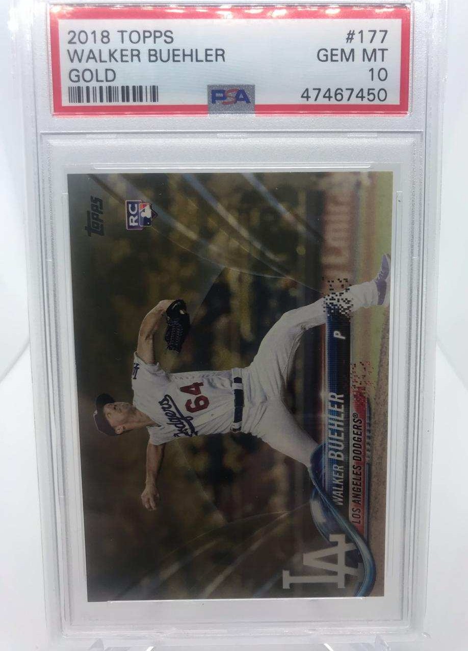 2018 Topps Walker Buehler Gold #15/2018 PSA 10 RC #177