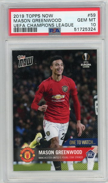 2019 Topps Mason Greenwood UEFA Champions League Rookie PSA 10