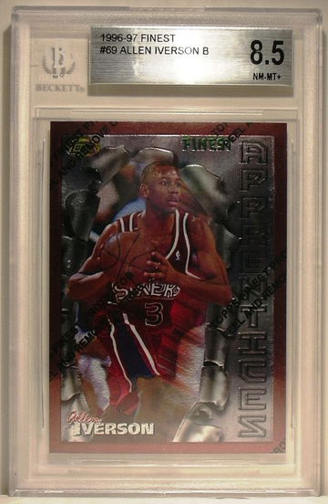 1996-97 Finest Apprentices #69 Allen Iverson w/coating (Rookie) BGS 8.5 NM-MT+
