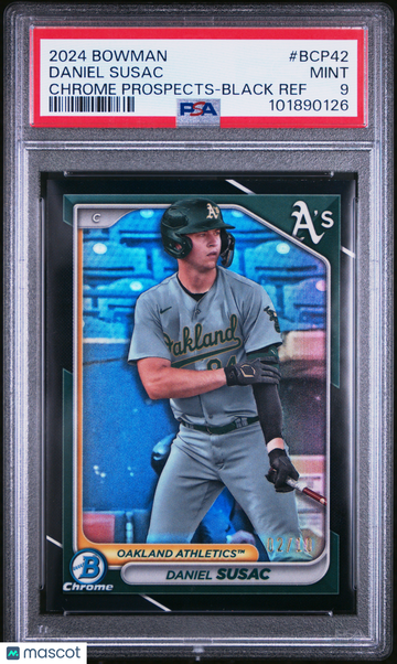 2024 Bowman Chrome Prospects Daniel Susac #BCP42 Black Ref /10 PSA 9