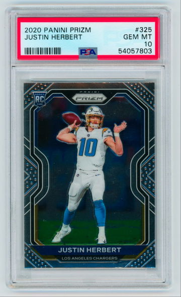 2020 Panini Prizm Justin Herbert RC Rookie #325 PSA 10