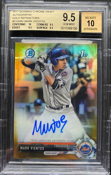 2017 MARK VIENTOS 1st Bowman Chrome Draft GOLD REFRACTOR Auto RC- #/50 - BGS 9.5/10 True+