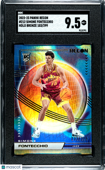 2022 Panini Recon Simone Fontecchio #212 Holo Bronze /299 SGC 9.5