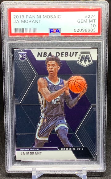 2019-20 Panini Mosaic NBA Debut #274 Ja Morant Grizzlies RC Rookie PSA 10