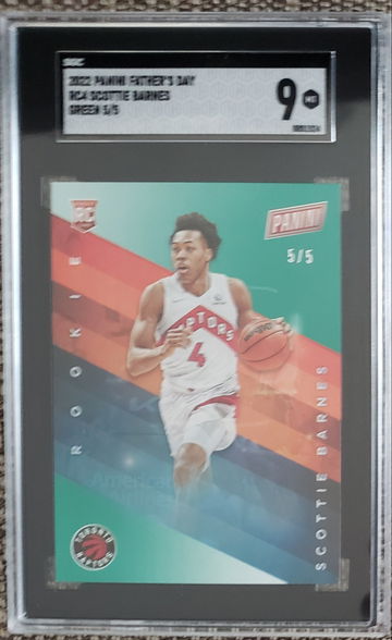 2022 Panini Father's Day RC4 Scottie Barnes Green 5/5 SGC 9