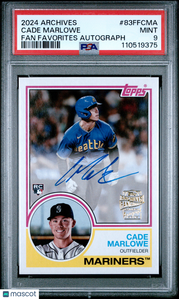2024 Topps Archives Fan Favorites Autographs Cade Marlowe #83FFCMA PSA 9