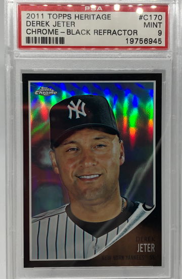 PSA 9 2011 Topps Heritage Black Chrome Refractor Derek Jeter #35/62 