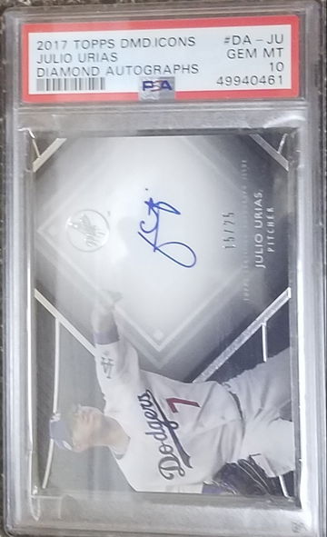 2017 Topps Diamond Icons Autographs Julio Urias #DA-JU *PSA 10* Los Angeles Dodgers