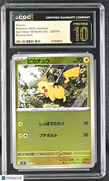 2025 Pokemon Start Deck 100 Battle Coll. Pikachu Reverse Holo Japanese 225/742 CGC 10 #225/742