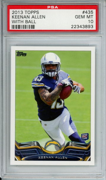 KEENAN ALLEN 2013 Topps #435 ROOKIE PSA 10 GEM MINT Chargers Running With Ball