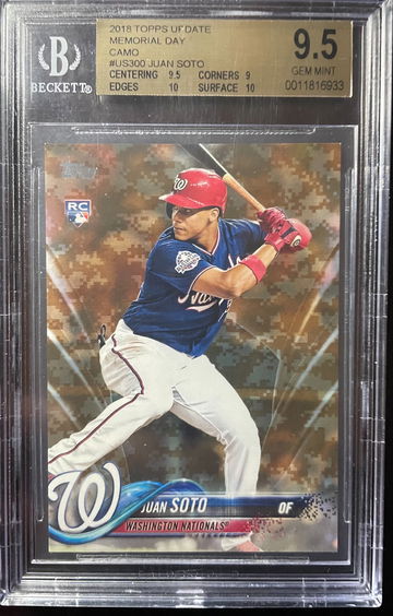 2018 Topps Update Juan Soto Camo Memorial Day #14/25 Gem Mint