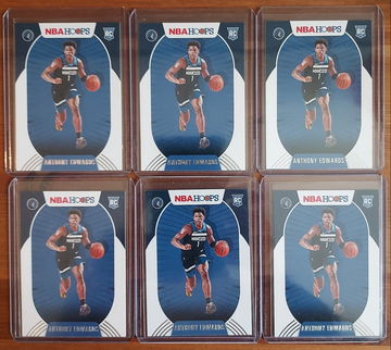 Lot of 6 2020-21 NBA Hoops Anthony Edwards RC #216 