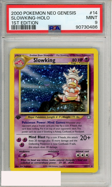 2000 POKEMON NEO GENESIS 1ST EDITION SLOWKING-HOLO #14 PSA 9 MINT