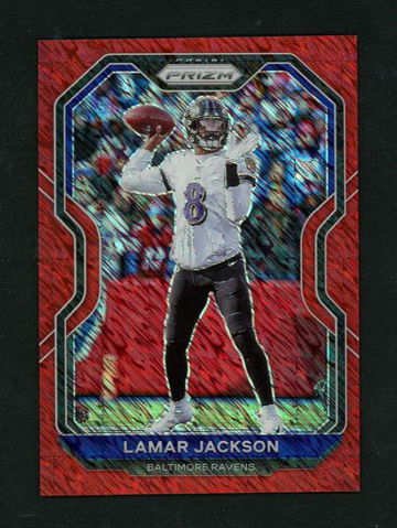 2020 Panini Prizm Red Wave Lamar Jackson #37