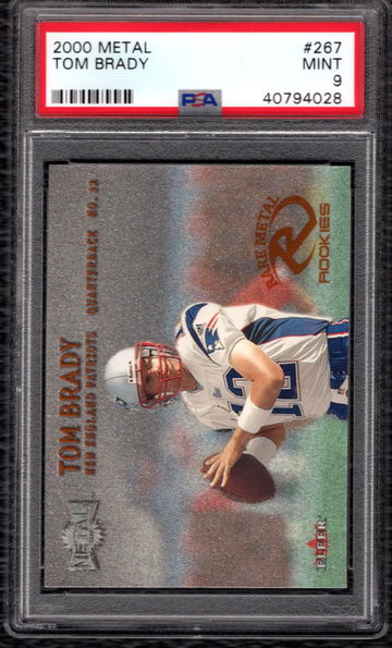 2000 Metal Football Tom Brady Rookie Card RC #267 PSA 9 MINT