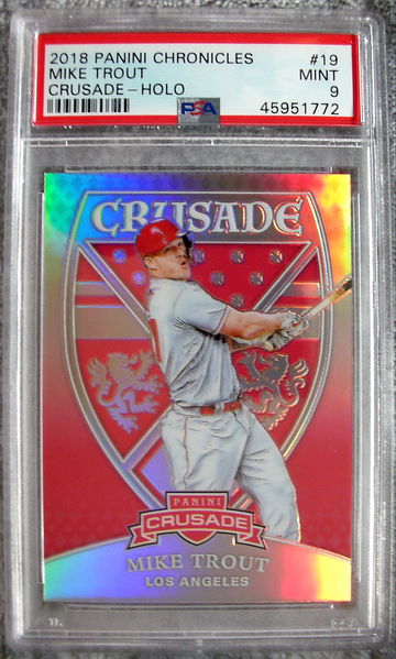 Mike Trout 2018 Panini Chronicles Crusade #19 Holo PSA 9
