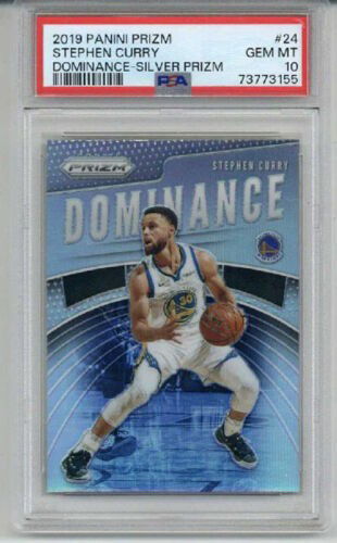 2019 PANINI PRIZM DOMINANCE SILVER PRIZM #24 STEPHEN CURRY WARRIORS PSA 10 RARE