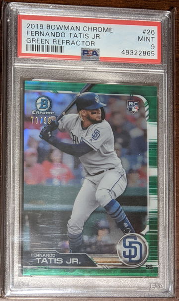 2019 Bowman Chrome Green Refractor Fernando Tatis Jr. RC PSA 9 70/99