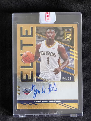 2021-22 Donruss Elite ZION WILLIAMSON ELITE SIGNATURES GOLD ON CARD AUTO /10 SSP