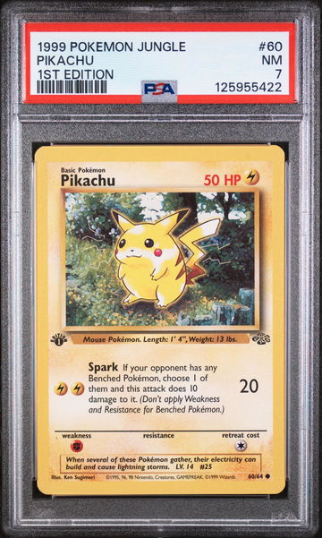 1999 Pokemon Jungle 1st Edition Pikachu #60 PSA 7
