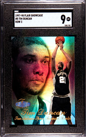 1997-98 Flair Showcase Tim Duncan RC #5 Row 3 SGC 9