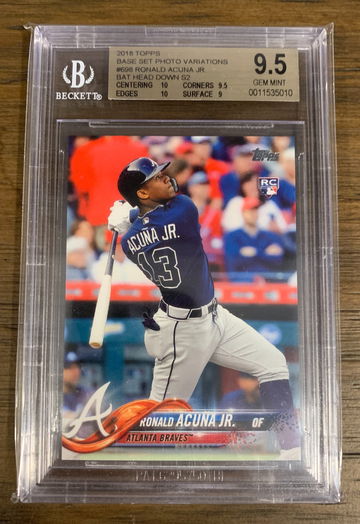 RONALD ACUNA JR. 2018 Topps Series 2 #698 BAT DOWN BGS 9.5 GEM MINT+