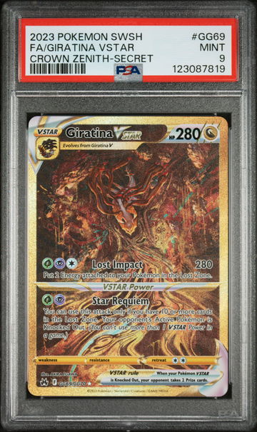 2023 Pokemon Sword and Shield Crown Zenith Secret Rare Giratina Vstar #GG69 PSA 9