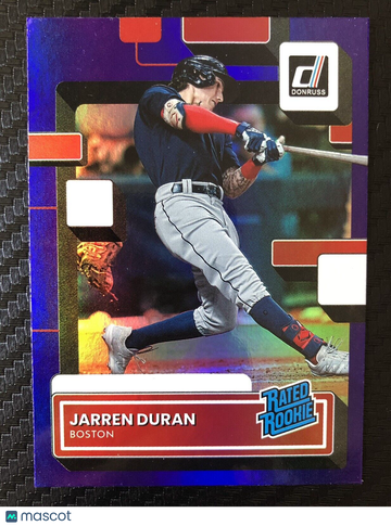 Jarren Duran 2022 Donruss Rated Rookie #40 PURPLE Parallel - Boston Red Sox ⚾ RC