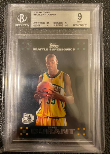 2007 Topps Basketball Kevin Durant ROOKIE RC #112 BGS 9 MINT