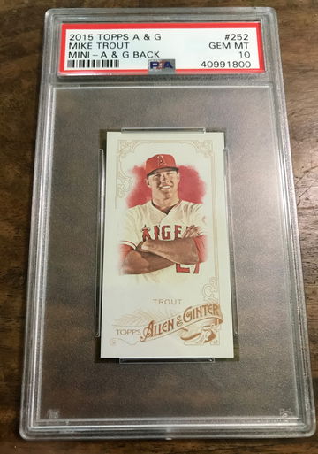 2015 TOPPS ALLEN & GINTER MINI MIKE TROUT PSA 10 GEM MINT
