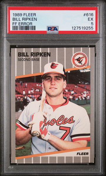 1989 Fleer FF Error Bill Ripken #616A PSA 5