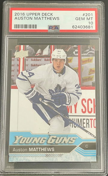 Auston Matthews 2016 Upper Deck Young Guns RC Rookie #201 PSA 10
