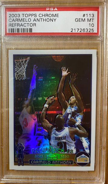 2003 Topps Chrome Carmelo Anthony Refractor PSA 10 Gem Mint