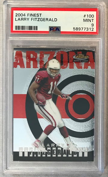 Larry Fitzgerald 2004 Finest Rookie Card #100 - PSA 9 Mint - Cardinals