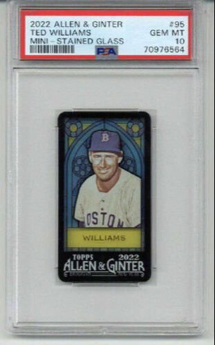 2022 TOPPS ALLEN & GINTER MINI STAINED GLASS TED WILLIAMS RED SOX PSA 10