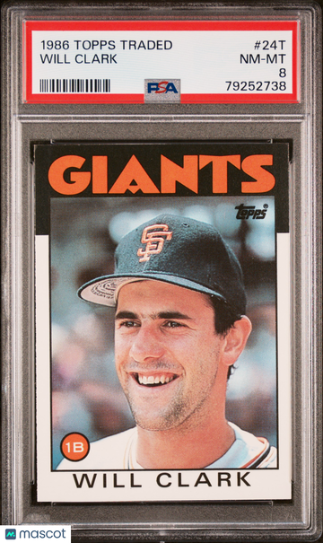 1986 Topps Traded Will Clark #24T PSA 8