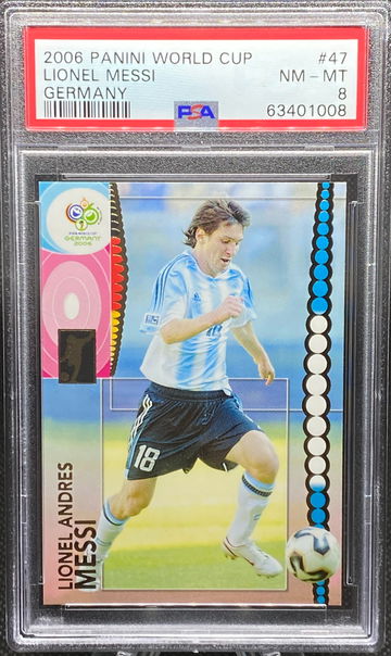 2006 Panini World Cup Lionel Messi Germany PSA 8 NM-MT