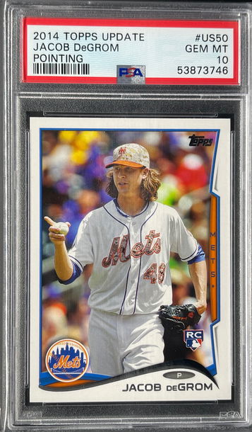 2014 Topps Update Jacob DeGrom RC Variation SP PSA 10 Gem Mint Pointing
